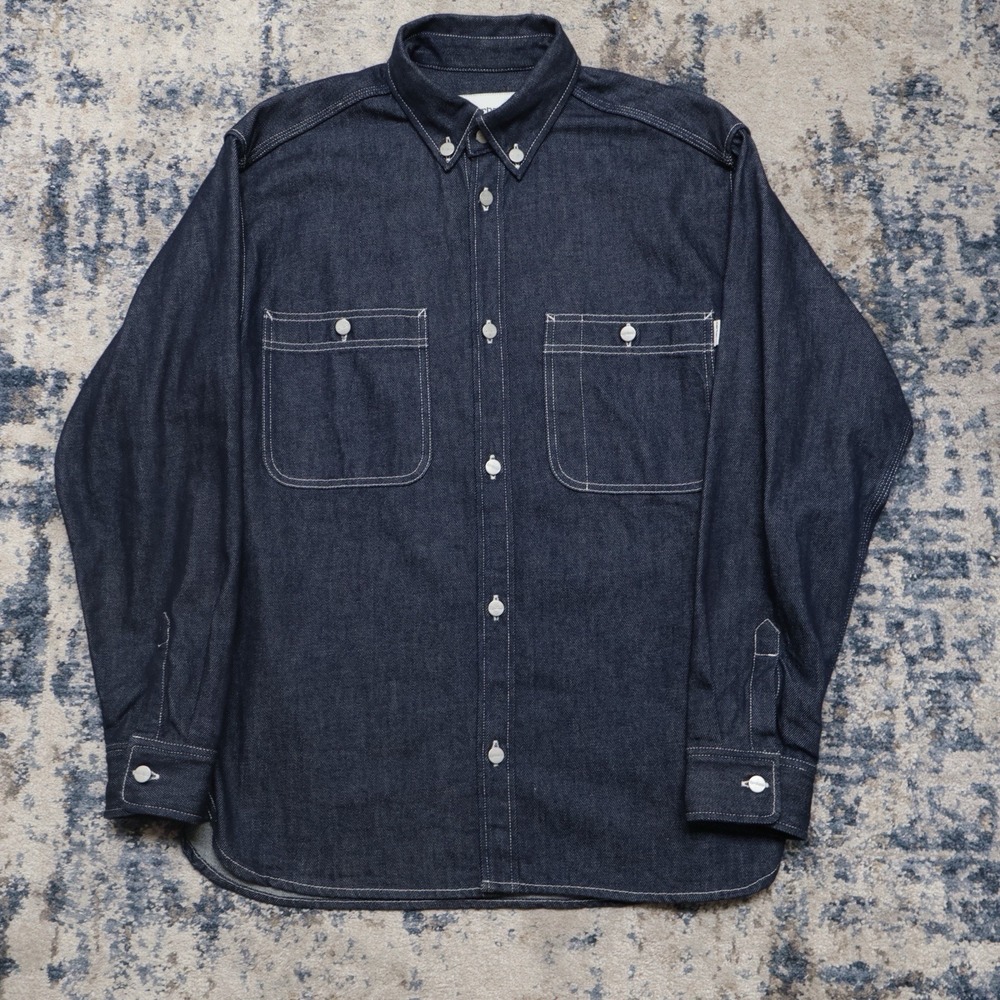 Carhartt WIP Women's Barlow Denim Shirt Jacket Medium Indigo Blue Shacket M